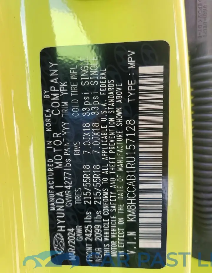 KM8HCCAB1RU157128# 12