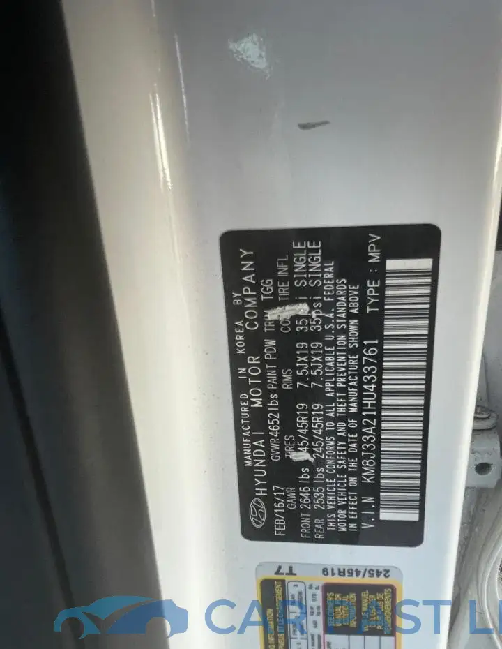 KM8J33A21HU433761# 10