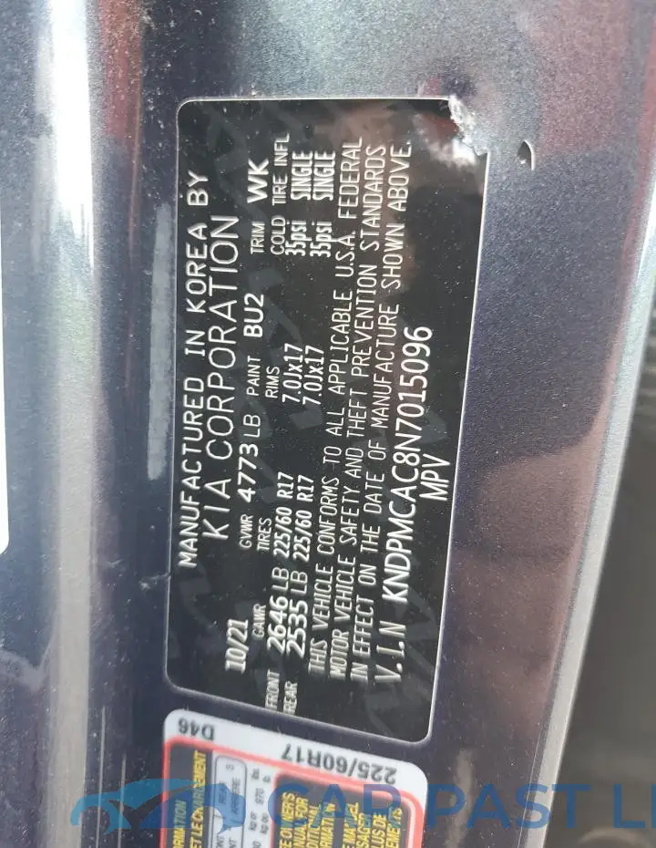 KNDPMCAC8N7015096# 13