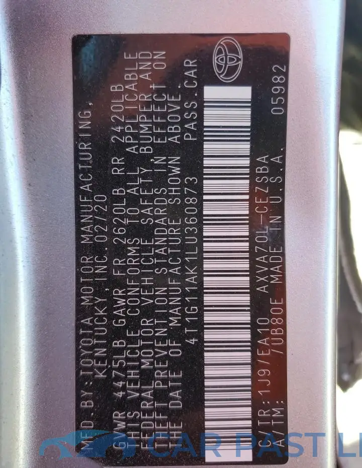 4T1G11AK1LU360873# 12