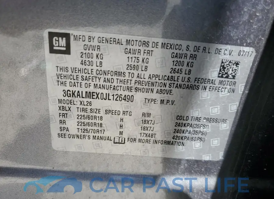 3GKALMEX0JL126490# 13