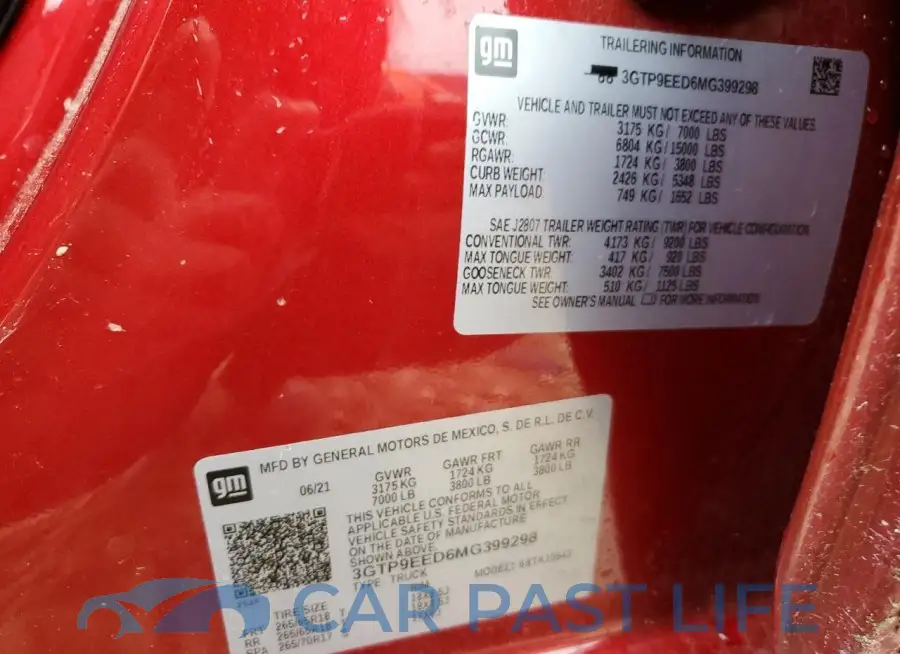 3GTP9EED6MG399298# 12