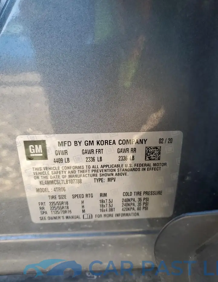 KL4MMCSL7LB107788# 13