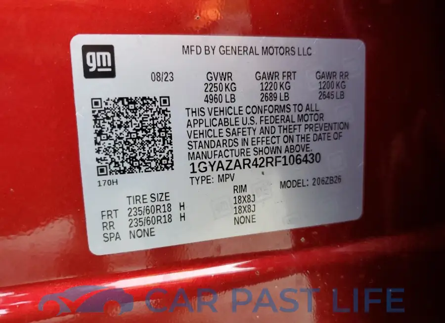 1GYAZAR42RF106430# 12