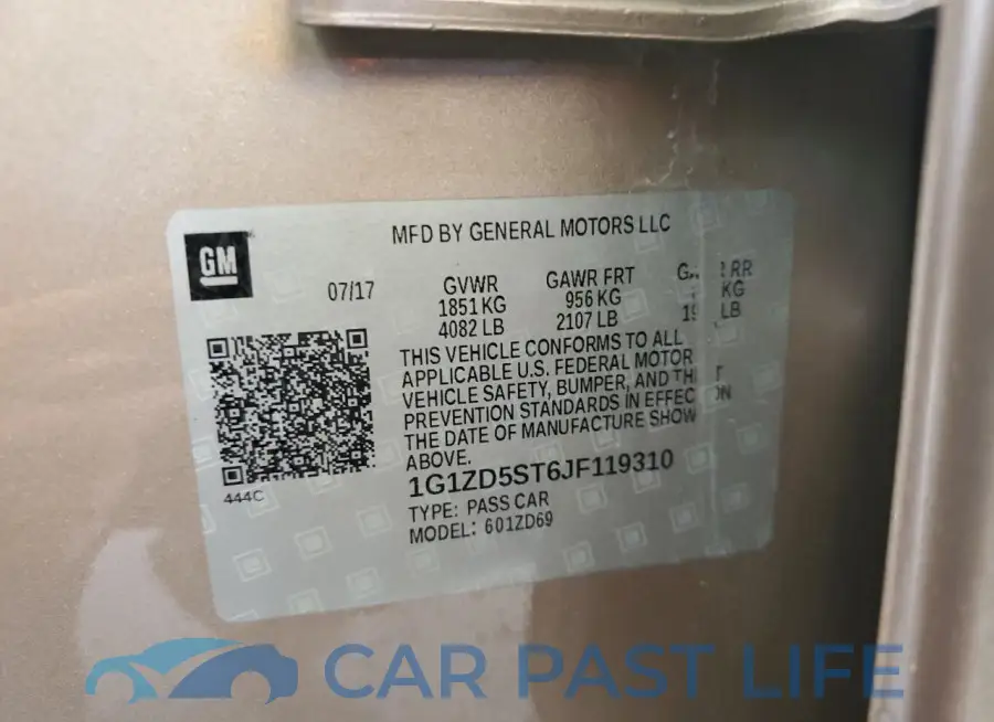 1G1ZD5ST6JF119310# 12