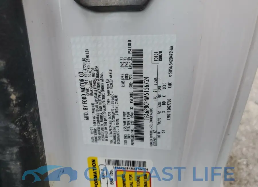 1FA6P8CF4M5156724# 12