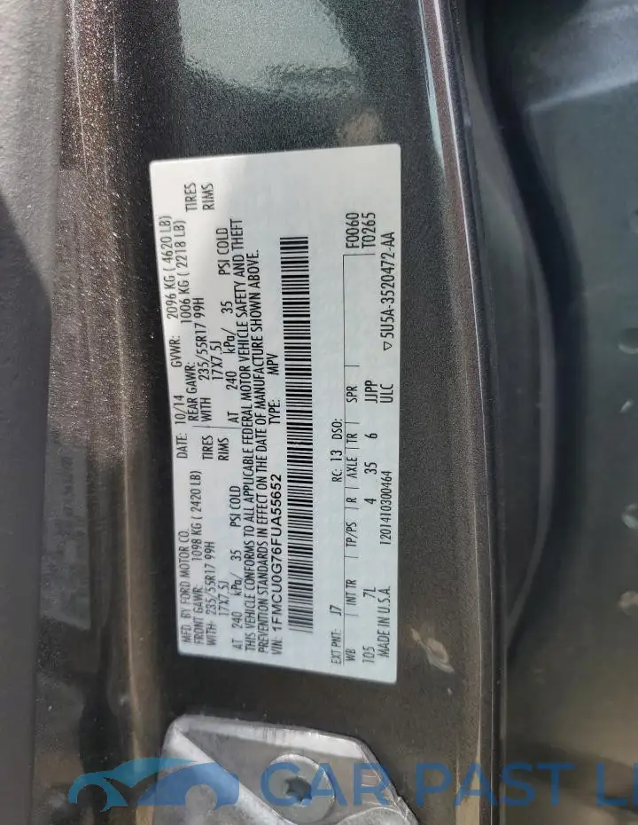 1FMCU0G76FUA55652# 13