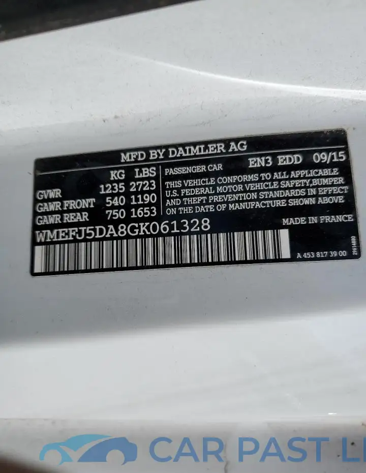 WMEFJ5DA8GK061328# 13