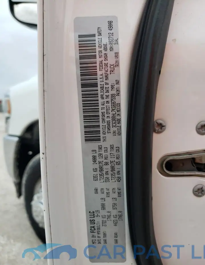 3C63RRHL7KG687599# 10