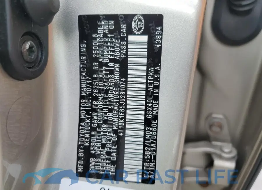 4T1BK1EB5JU281074# 12
