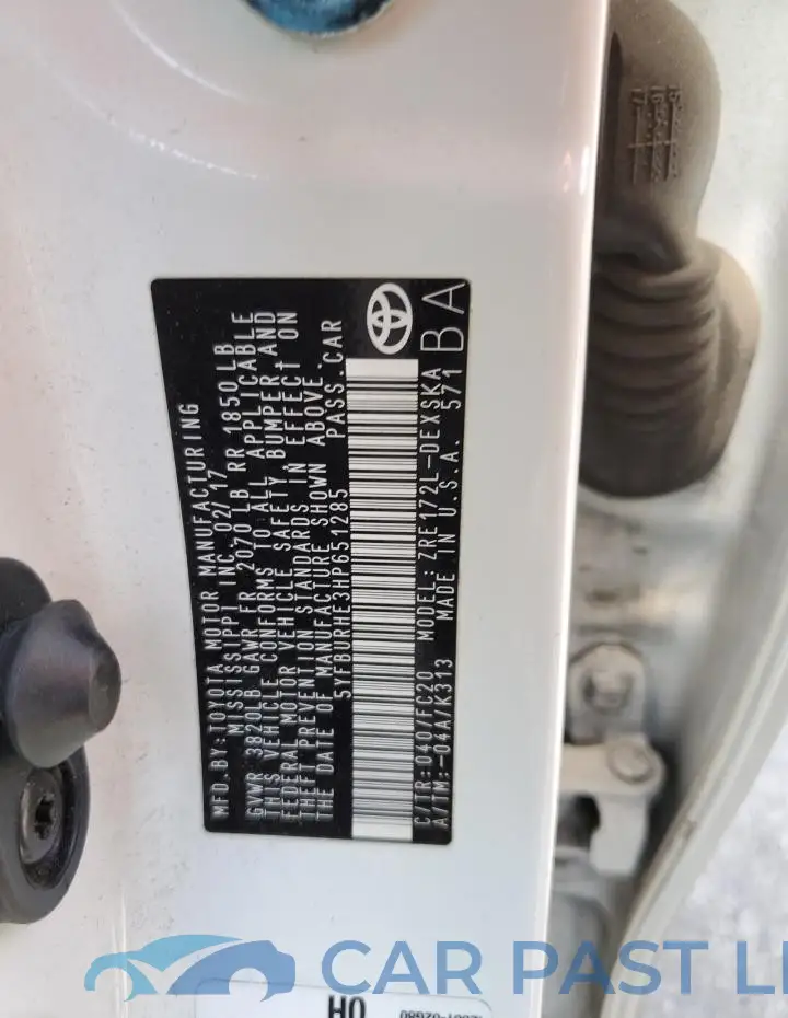 5YFBURHE3HP651285# 12
