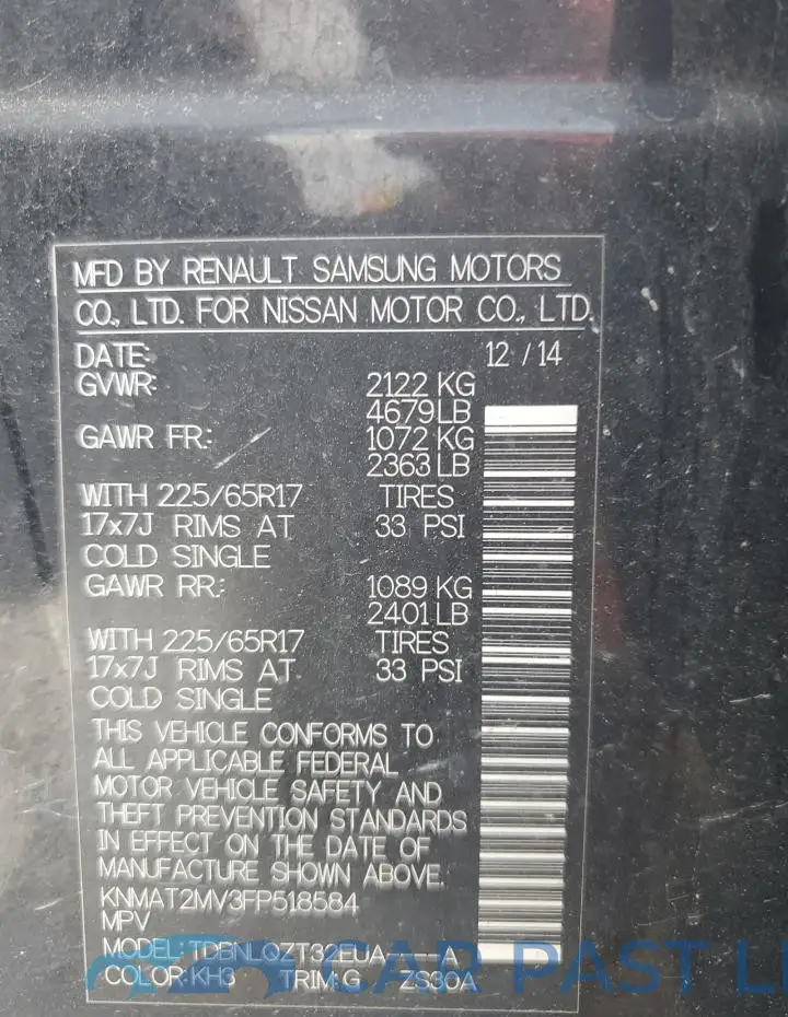 KNMAT2MV3FP518584# 13
