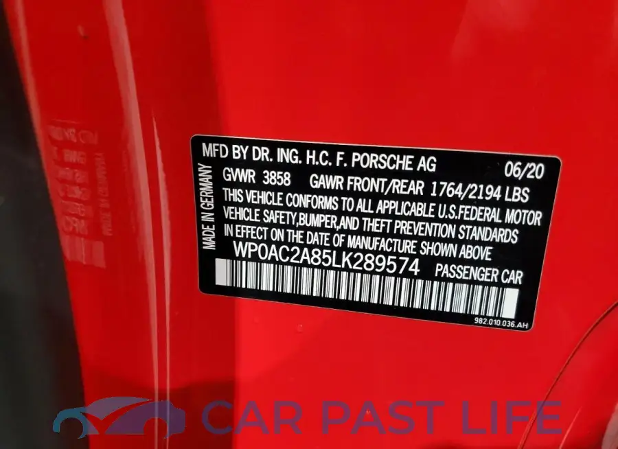 WP0AC2A85LK289574# 12
