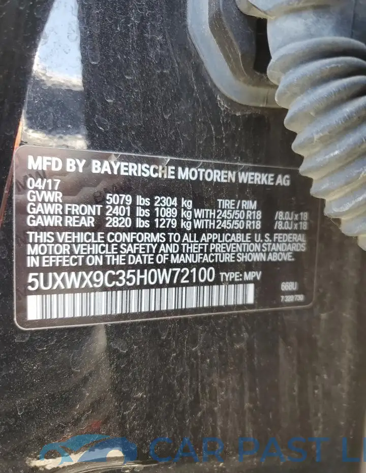 5UXWX9C35H0W72100# 13