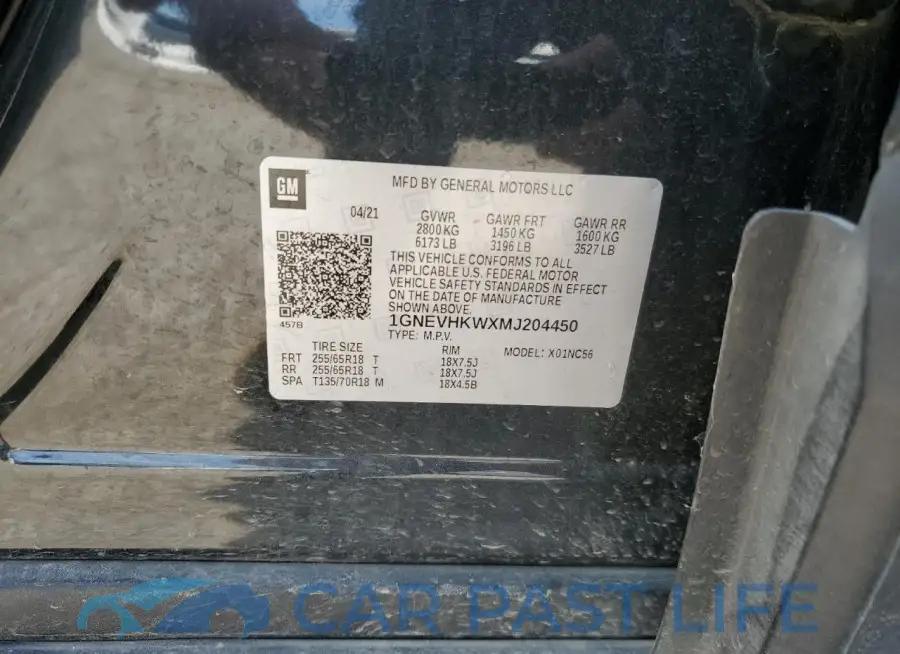 1GNEVHKWXMJ204450# 13