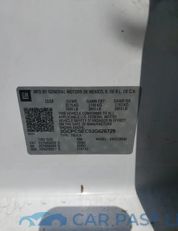 3GCPCSEC0JG626729# 12