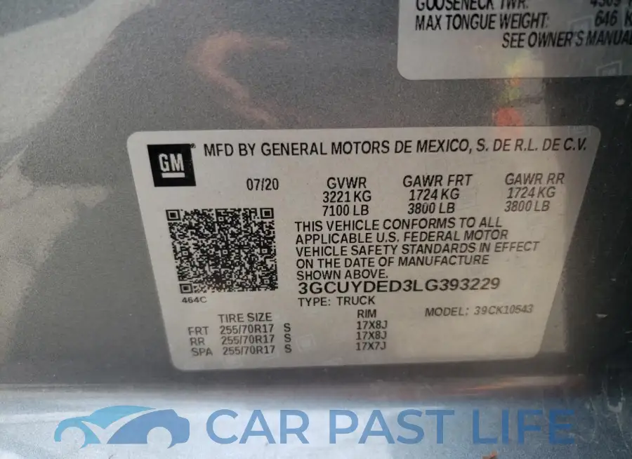 3GCUYDED3LG393229# 12