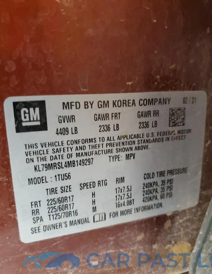 KL79MRSL4MB149297# 13