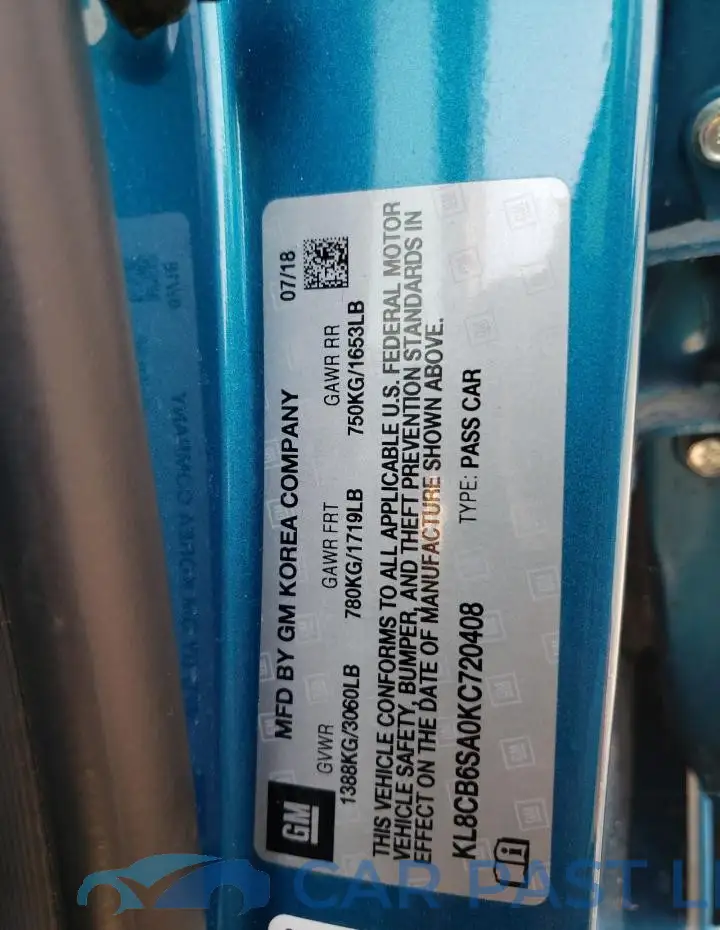 KL8CB6SA0KC720408# 12