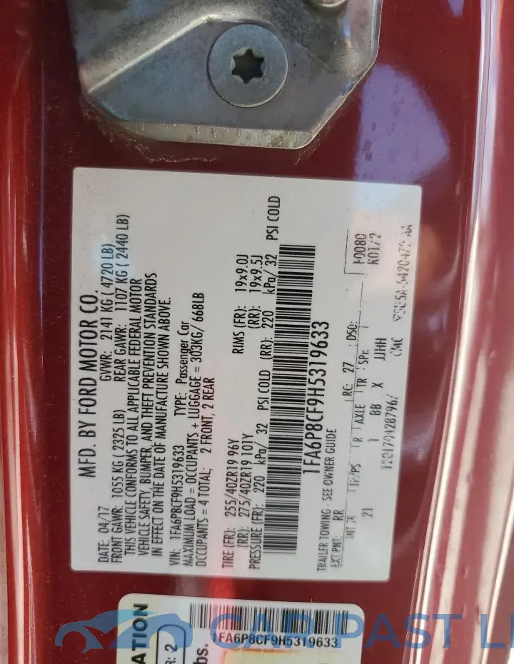 1FA6P8CF9H5319633# 12