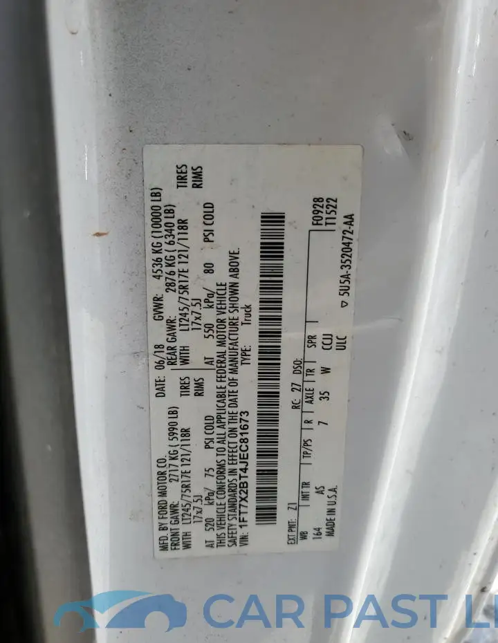1FT7X2BT4JEC81673# 12