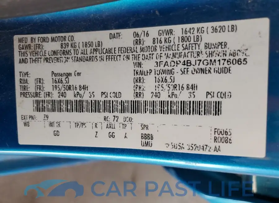 3FADP4BJ7GM176065# 12