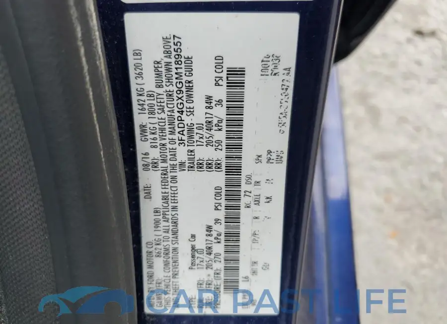 3FADP4GX9GM189557# 12
