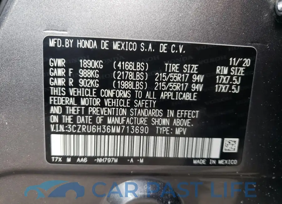 3CZRU6H36MM713690# 13