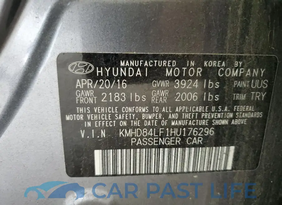 KMHD84LF1HU176296# 13