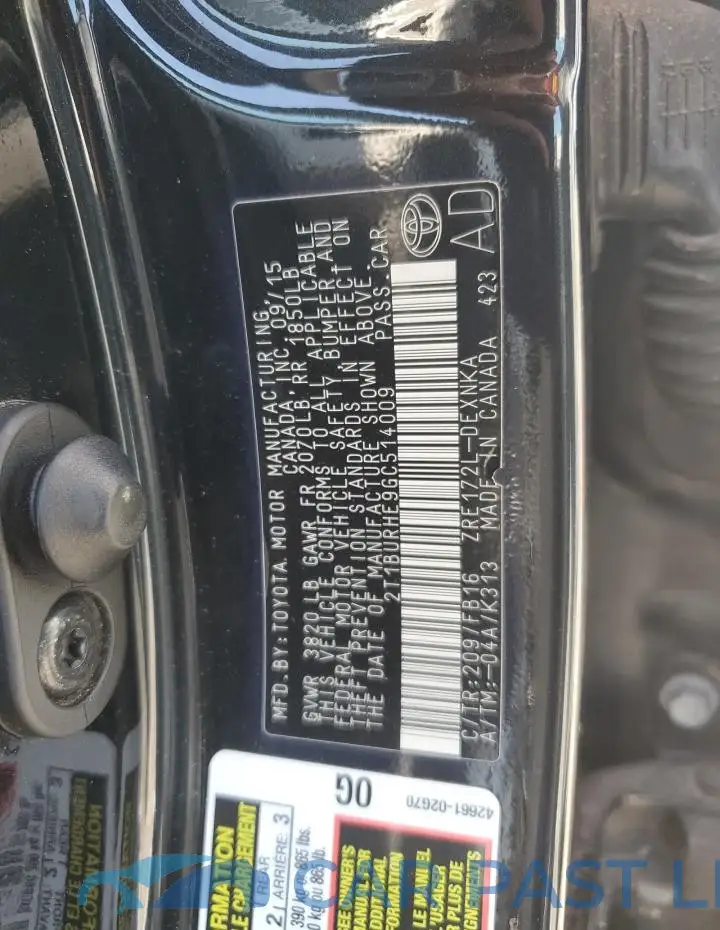2T1BURHE9GC514009# 13