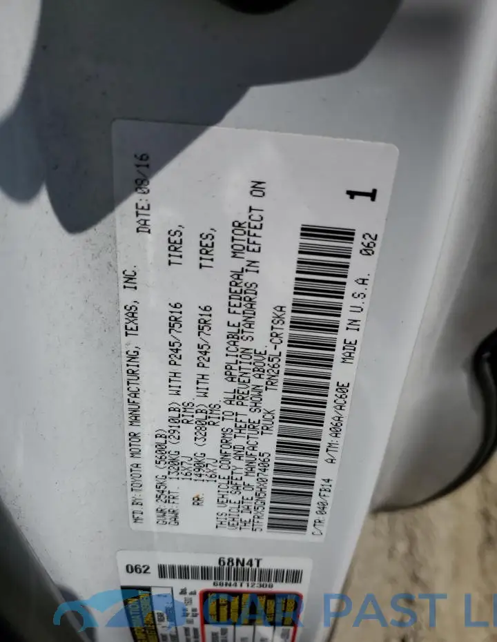 5TFRX5GN5HX074065# 12