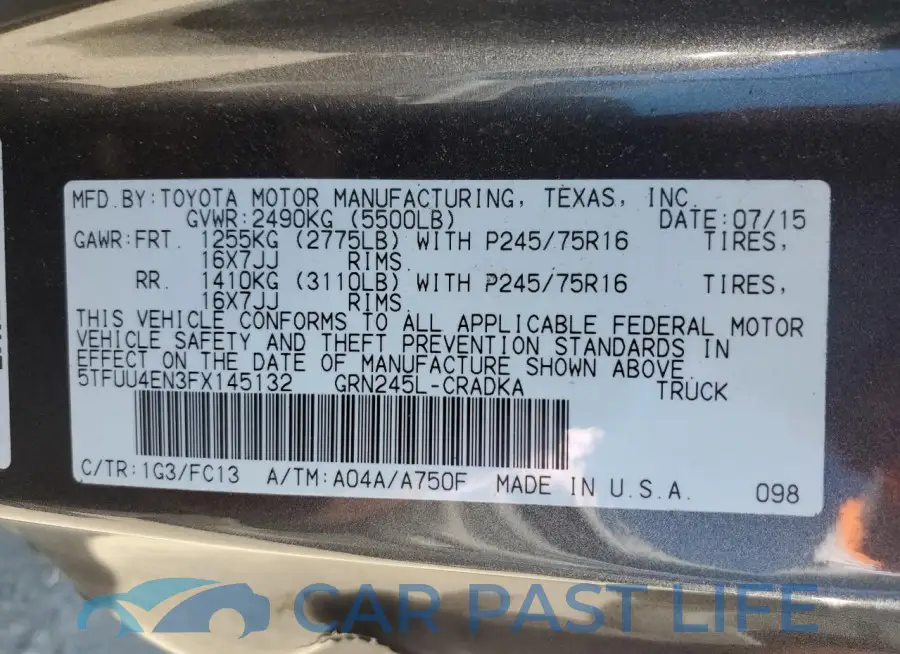 5TFUU4EN3FX145132# 12