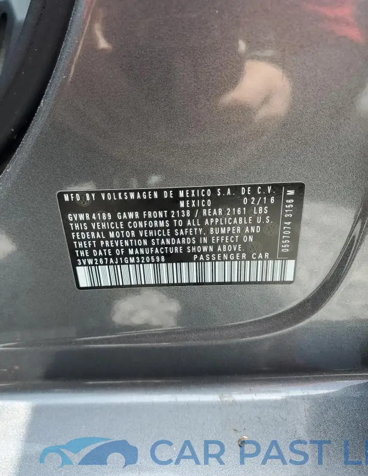 3VW267AJ1GM320598# 12