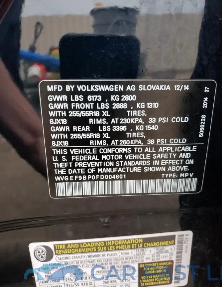 WVGEF9BP0FD004601# 14
