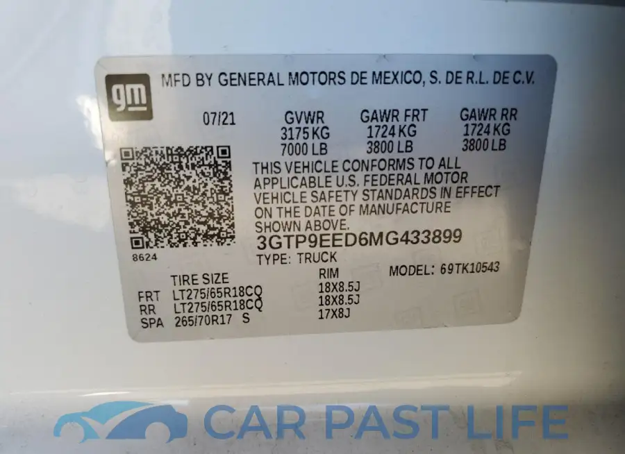 3GTP9EED6MG433899# 13