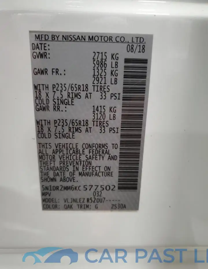 5N1DR2MM6KC577502# 13