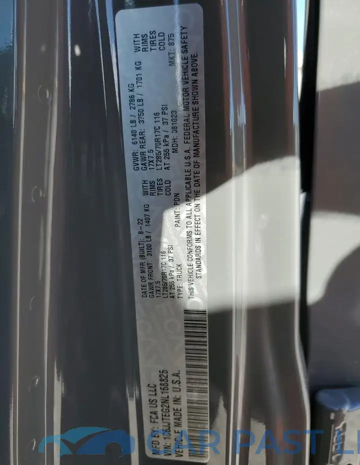 1C6JJTEG2NL168826# 12