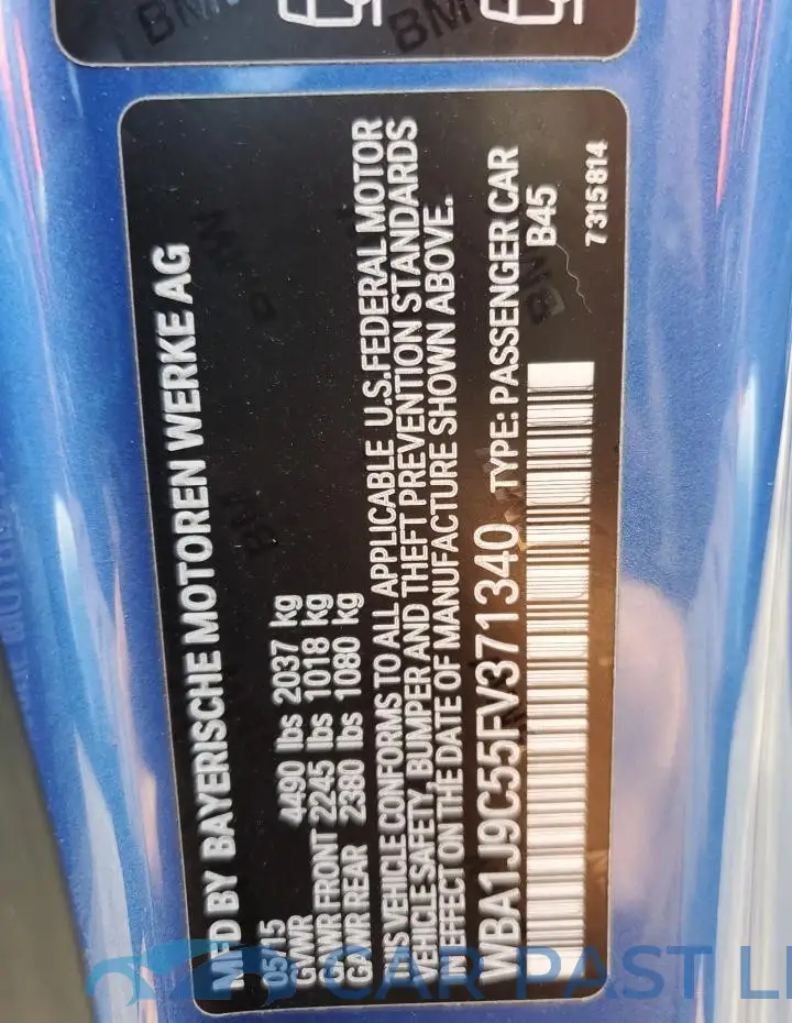 WBA1J9C55FV371340# 12