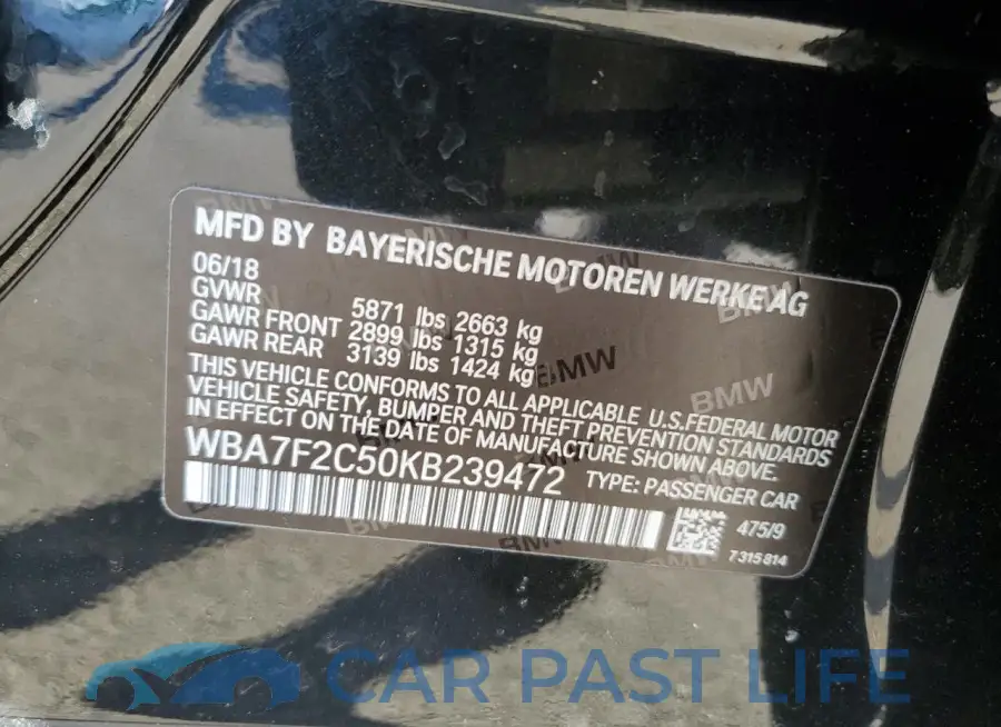 WBA7F2C50KB239472# 12