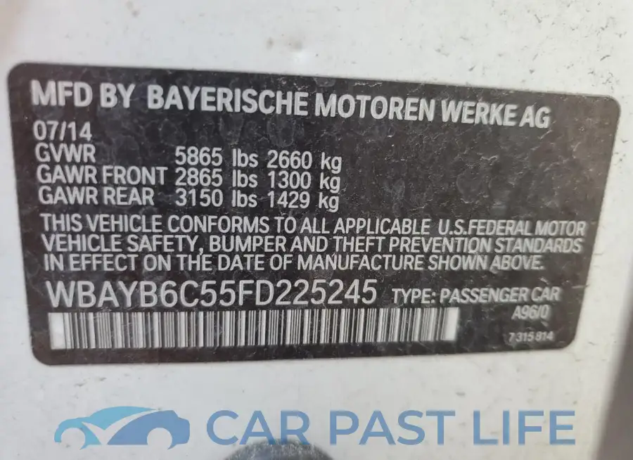 WBAYB6C55FD225245# 13