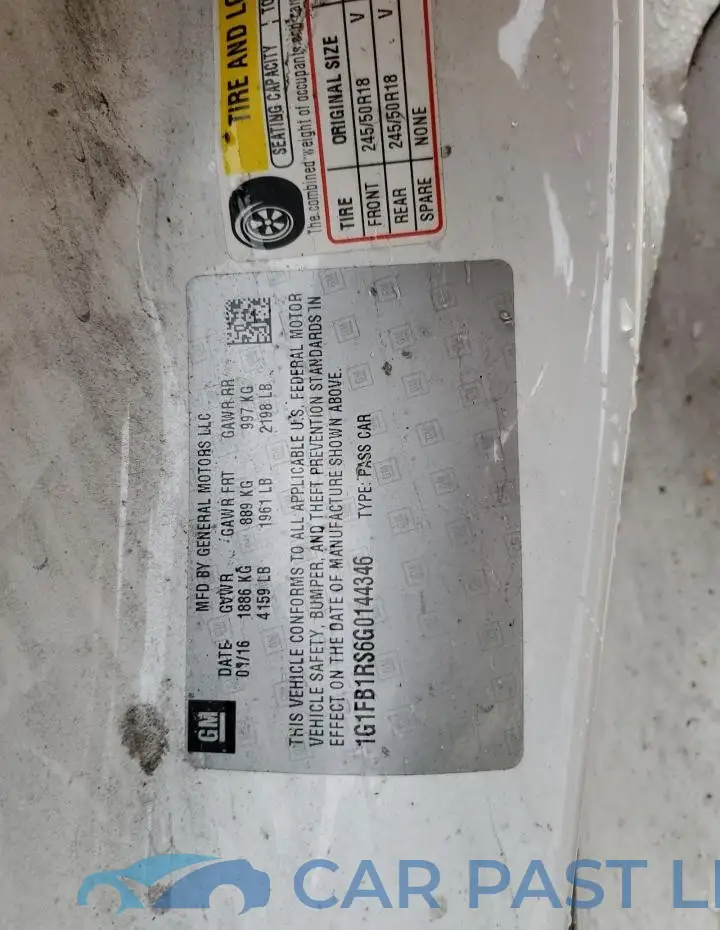 1G1FB1RS6G0144346# 12