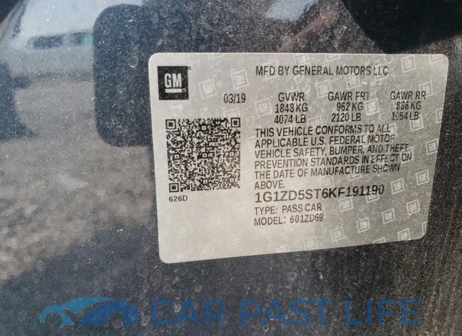 1G1ZD5ST6KF191190# 12