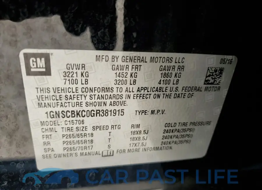 1GNSCBKC0GR381915# 13