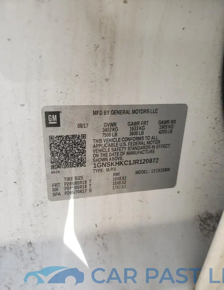 1GNSKHKC1JR120872# 13