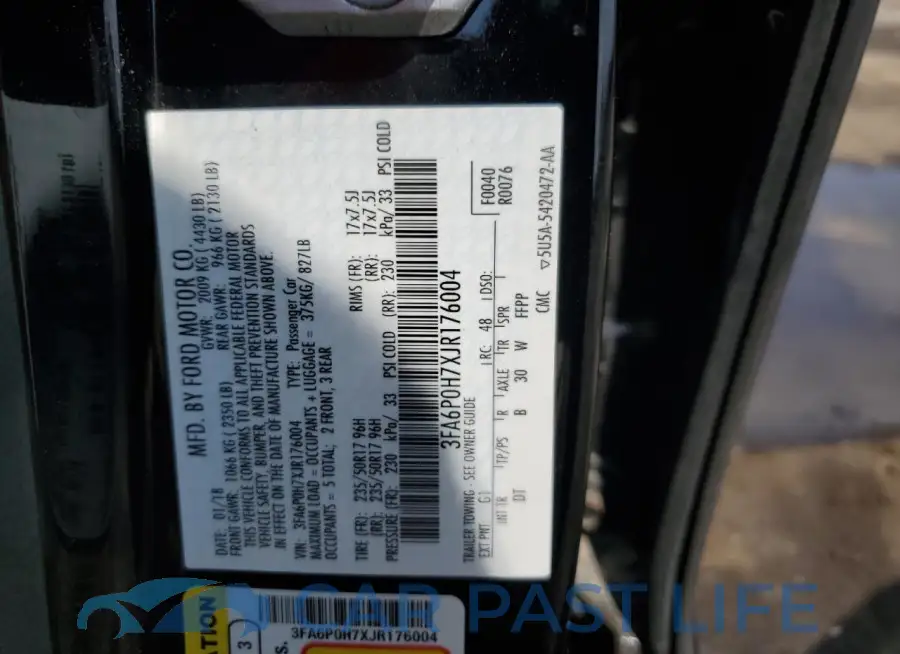 3FA6P0H7XJR176004# 13