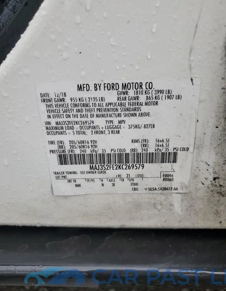MAJ3S2FE2KC269579# 12