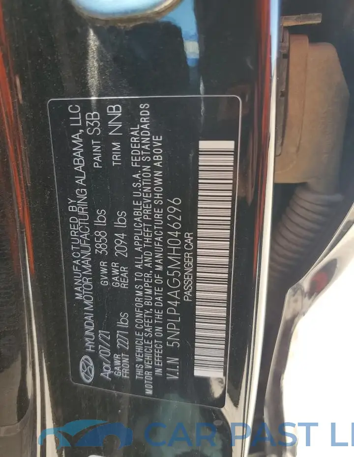 5NPLP4AG5MH046296# 12