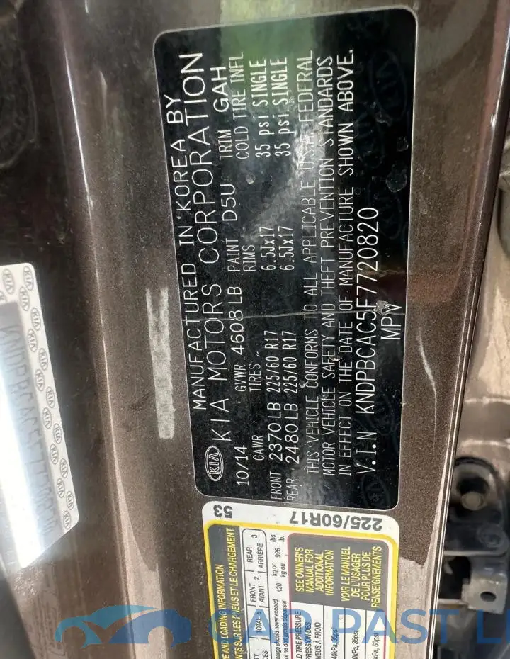 KNDPBCAC5F7720820# 10