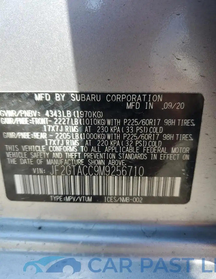 JF2GTACC9M9256710# 13