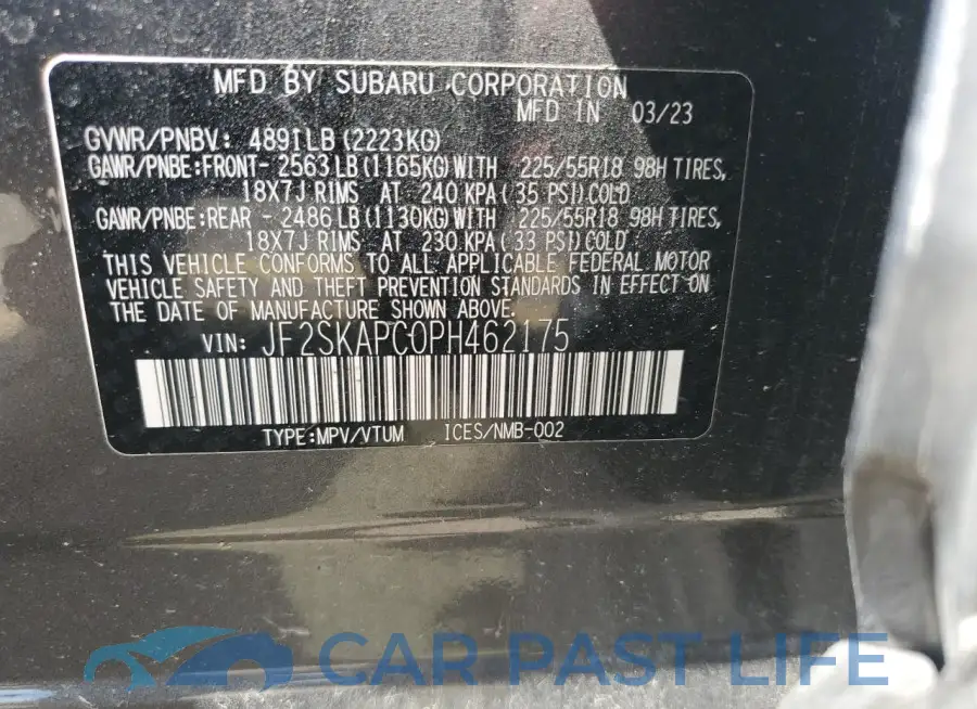 JF2SKAPC0PH462175# 12